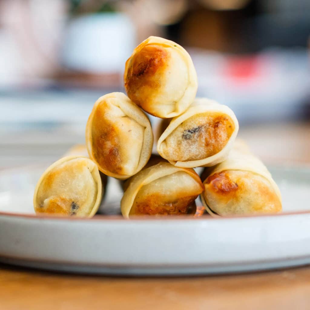 A stack of egg rolls from Lan Viet