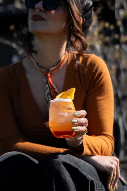 Botanical Spritz cocktail served at The Little Grand Market bar in Columbus